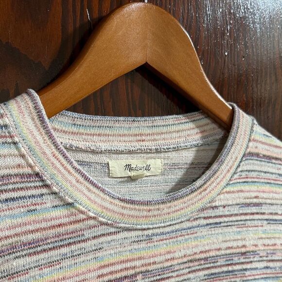 Madewell Bubble-Sleeve Crop Top in Rainbow Stripe - Picture 6 of 7